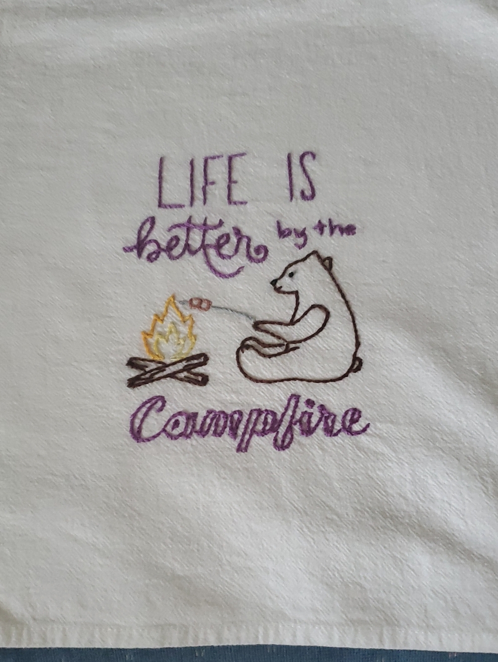Hand Embroidered Dish Towels Set Of 5